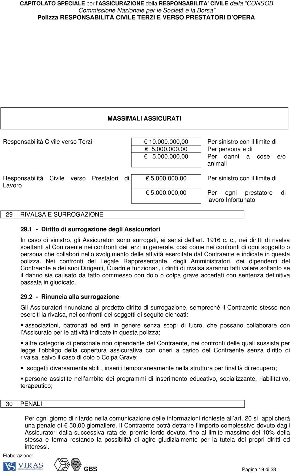 1 - Diritto di surrogazione degli Assicuratori In ca