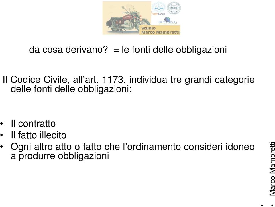 1173, individua tre grandi categorie delle fonti delle