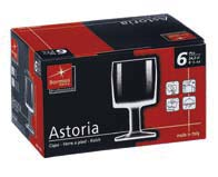 Astoria Eco Calici Stemware B6 ACQUA WATER 24,2 cl - 8 1/4 oz h 127 mm - 5 Ø 76 mm - 3 B6 K8 - Q.P. 120 VC12 Fard. - Q.P. 1.092 cod. 1.91030 VINO WINE 19 cl - 6 1/2 oz h 118 mm - 4 3/4 Ø 68 mm - 2 3/4 B6 K8 - Q.