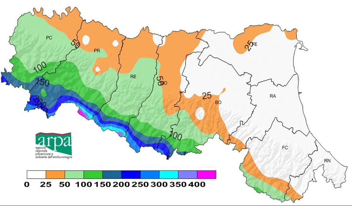 Qualche stranezza meteo degli ultimi tempi Il clima nuovo delle piogge Il clima vecchio delle piogge Le piogge tra il 16 e 19 gennaio 2014: fino a 400 mm sul crinale appenninico.