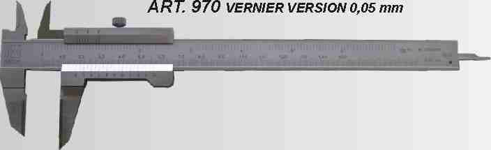 . Calibri a corsoio / Vernier calipers Art. 965 Calibro digitale in acciaio inox temprato. Il display a cristalli liquidi con 5 cifre e segno -. Elettronica d alta tecnologia. Conversione mm/inch.