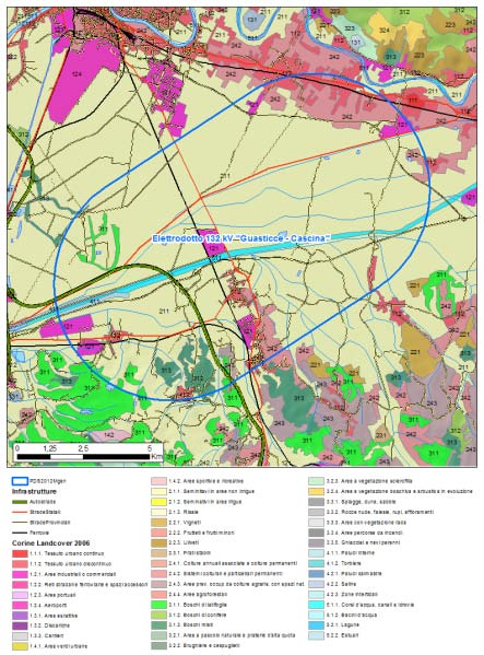 Figura - Ampiezza demografica dei comuni Uso del suolo Nella figura che segue si riporta la rappresentazione dell uso del suolo dell area analizzata.