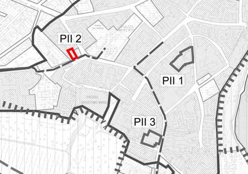 Scheda PII 2 Localizzazione L area in oggetto si trova all interno del centro storico comunale. Affaccia su via Traversi e confina con altri edifici del nucleo storico.
