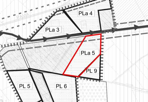 Scheda PLa 5 (in fase di attuazione) Localizzazione L area in oggetto si trova lungo l asse produttivo in direzione Pavia, inserita in un contesto di tipo industriale produttivo.