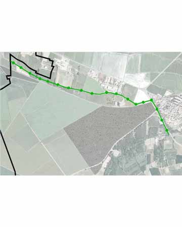 Scheda Corridoio ecologico A A destra : tracciato corridoio ecologico esistente (P.T.C.P. di Pavia) in colore verde, in giallo la nuova ipotesi di collegamento alla grande rete (corridoio ecologico A).