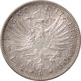 1424 5 Lire 1911 Cinquantenario - Gig. 71 (AG) SPL+/q.FDC 1600 1425 2 Lire 1901 Aquila - Gig. 89 (AG - RR) q.spl 1200 1426 2 Lire 1902 Aquila - Gig.