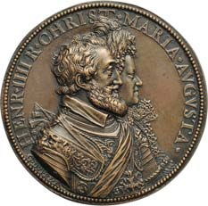 1670Alfonso I d Aragona. Medaglia 1449 - D/ Busto a destra sopra corona R/ Giovane cacciatore con cane pugnala un cinghiale.