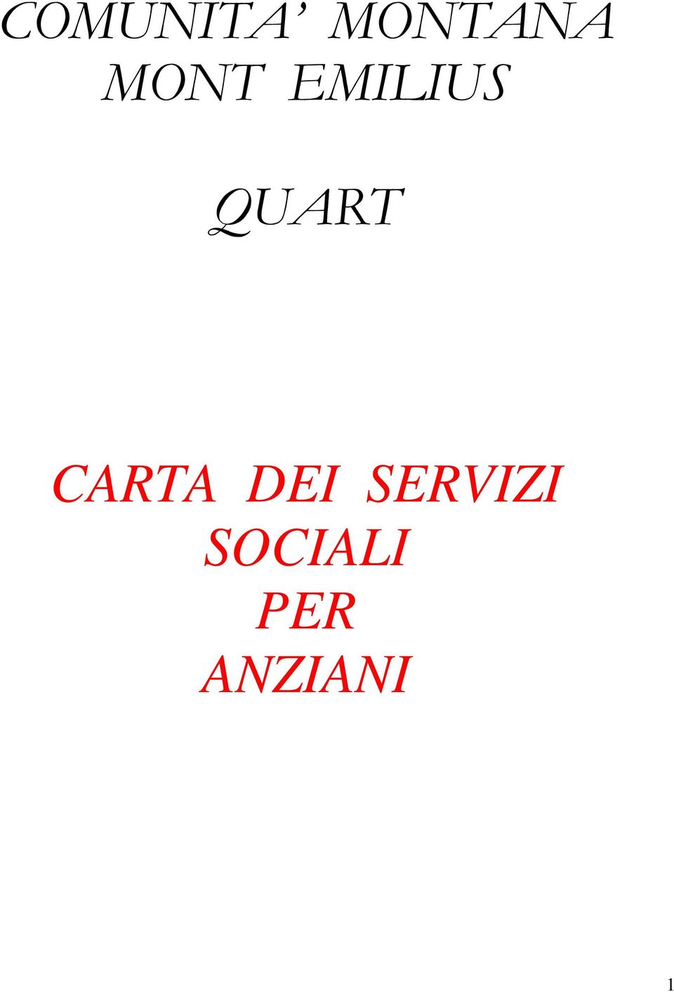 CARTA DEI SERVIZI