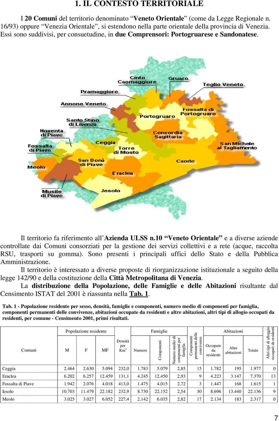 Il territorio fa riferimento all Azienda ULSS n.