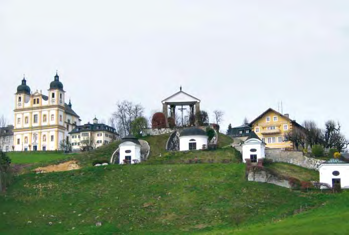 Il Monte Calvario e la Basilica a Maria Plain (Salisburgo). o sotto forma di rappresentazioni plastiche a grandezza d uomo, custodite in piccole cappelle.