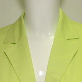 Modello Lipari colore verde mela Casacca Donna Mod. LIPARI Casacca allacciatura centrale con zip, collo rever, linea sciancrata con pence posteriori taschino a filo e tasche applicate.