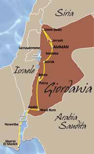 Giordania & Sharm El Sheikhi Tour + Soggiorno TOUR DI 9 GIORNI ITINERARIO 1 GIORNO - ITALIA / AMMAN Partenza con volo di linea Royal Jordanian per Amman. Arrivo e trasferimento in albergo.