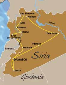 Siria: una civiltà millenaria TOUR DI 9 GIORNI ITINERARIO 1 GIORNO - ITALIA / DAMASCO Partenza con volo di linea Alitalia per Damasco.