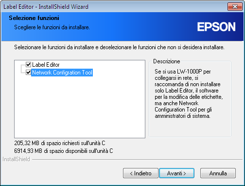 Impostazioni di connessione per il collegamento a un computer 2. Premere il pulsante [Installa applicazione e driver]. 3.