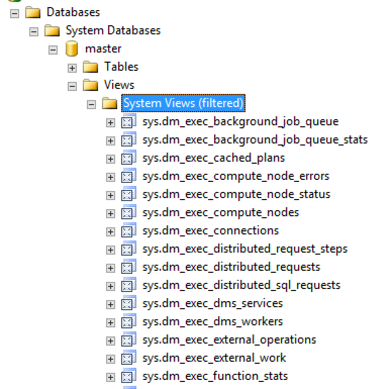 SQL Server DMVs Viste o funzioni che accedono ai metadati di SQL Server Categorizzate per