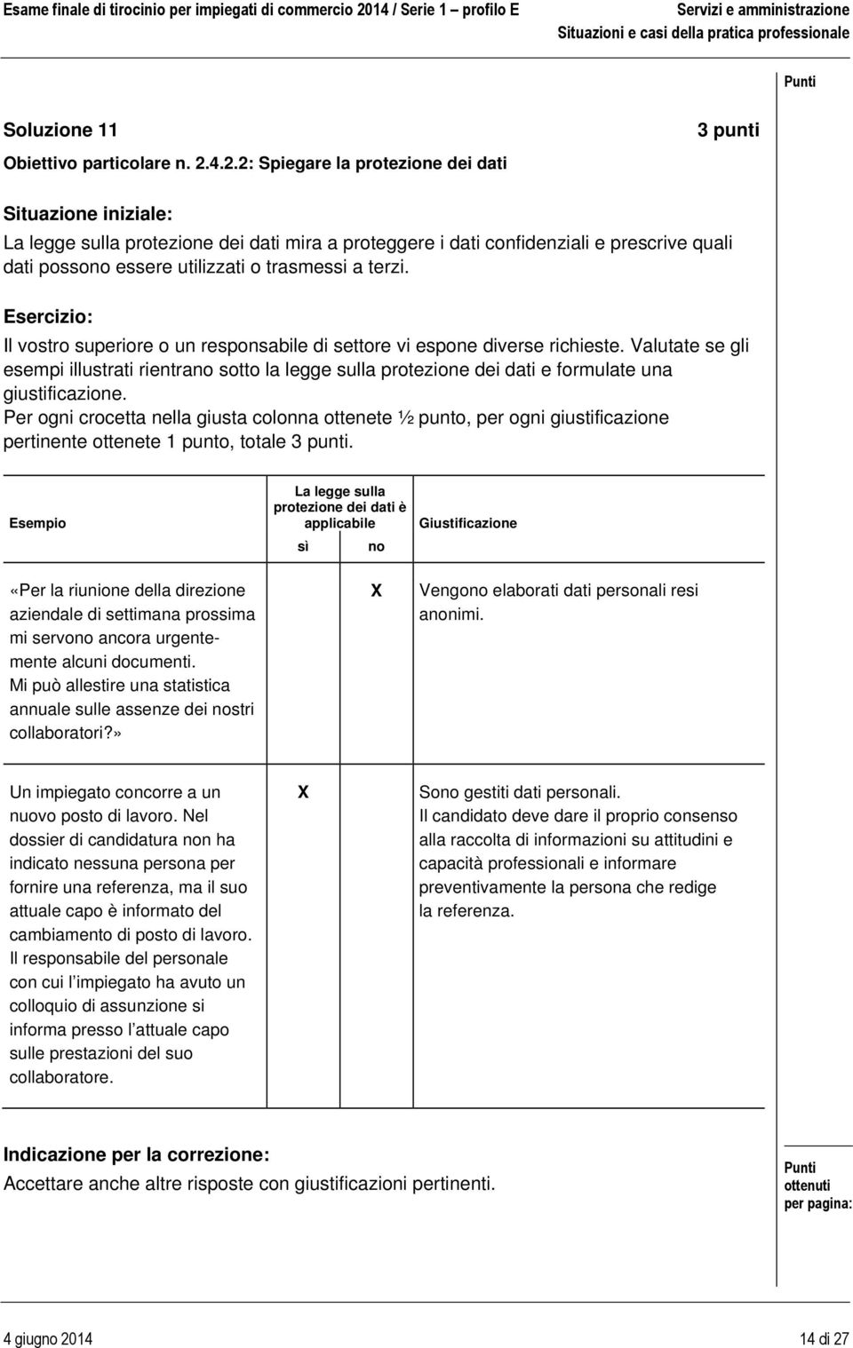 trasmessi a terzi. Esercizio: Il vostro superiore o un responsabile di settore vi espone diverse richieste.