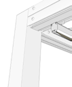 120 mm 120 mm SISTEMA DI COPERTURA 230 cm A - MAGNETI La copertura è apribile manualmente da entrambi i lati tramite un asta con gancio, e si fissa ai montanti verticali tramite un sistema a calamita