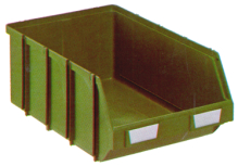 cassettiere mobil plastic "T45" corpo verde, cassetti trasparenti, composte da 8 cassetti, dimensioni: esterne: mm. L.225 - P.225 - H.225 interne: mm. L.100 - P.200 - H.48 MPT45 - Confez. 8.00 contenitori plastica mobil plastic "2K" verdi, dimensioni esterne: mm.