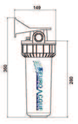 FILTRI ECONOMICI 3 PZ (TESTA+GHIERA+VASO) PLASTIC FILTERS HOUSING Contenitori vuoti per filtri in plastica senza cartuccia. Testa e ghiera in polipropilene rinforzato con inserti in ottone.