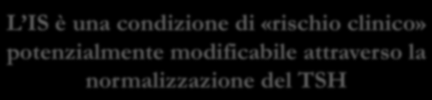 KEY POINTS L IS può essere responsabile di un aumento sensibile del rischio cardiovascolare.