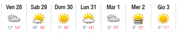 Meteo Orari Novembre 8:30 18:00 8:30 18:30 8:00 19:00 8:00