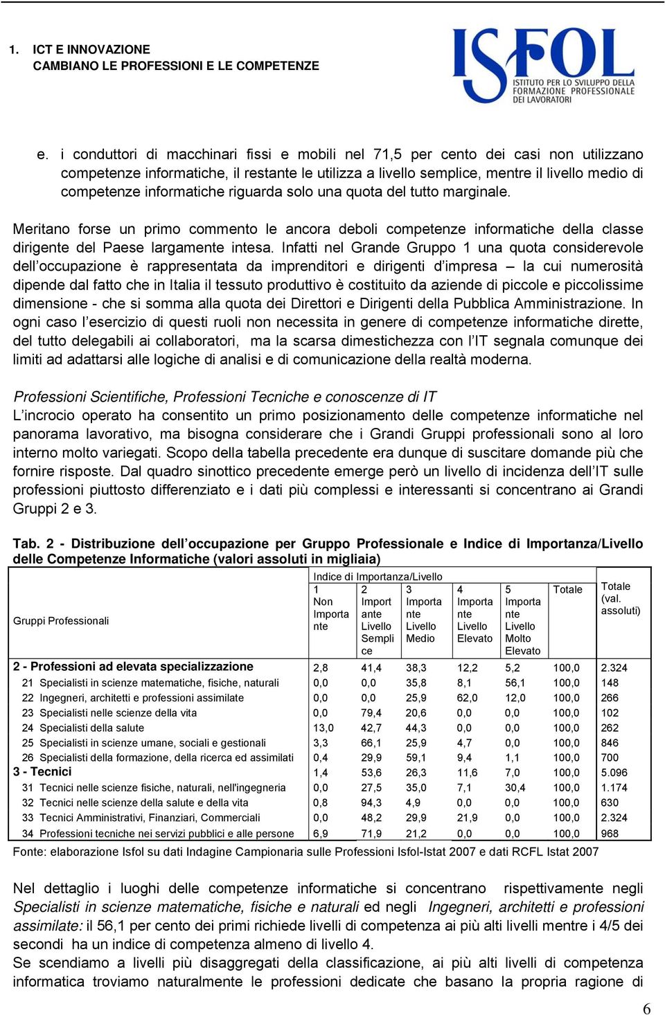 Infatti nel Grande Gruppo 1 una quota considerevole dell occupazione è rappresentata da imprenditori e dirigenti d impresa la cui numerosità dipende dal fatto che in Italia il tessuto produttivo è