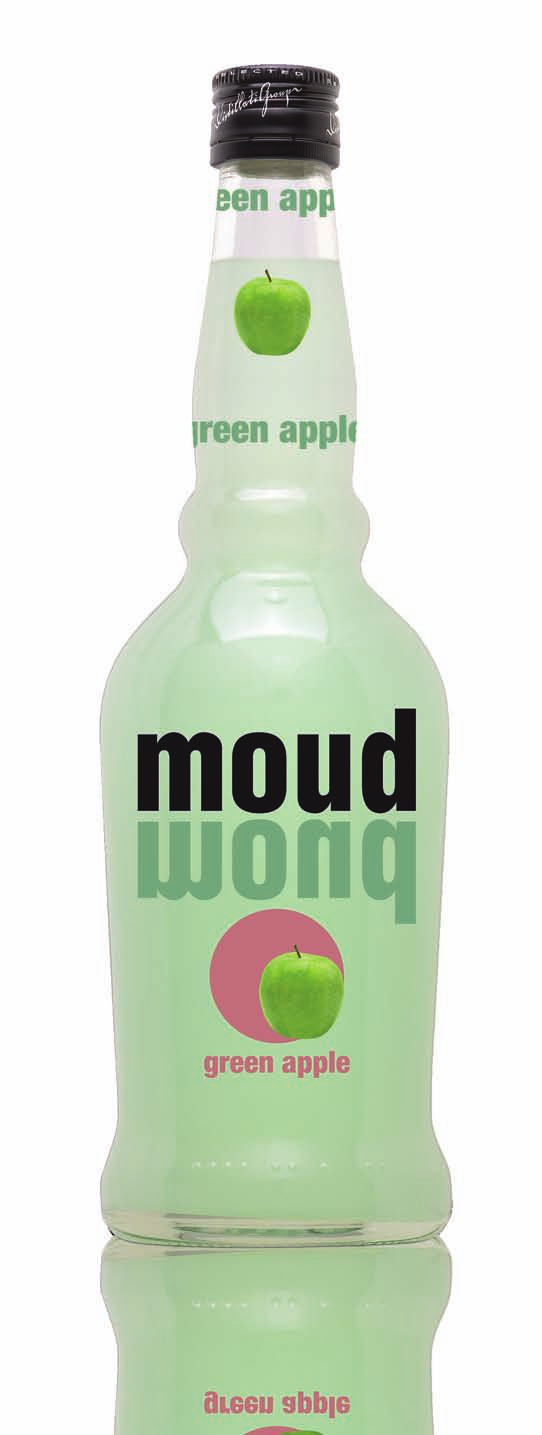 0,7 lt - 21% Vol. 1 lt MOUD Green apple Liquore dal colore verde chiaro, profumo intenso e fruttato, gusto dolce e leggermente acidulo.