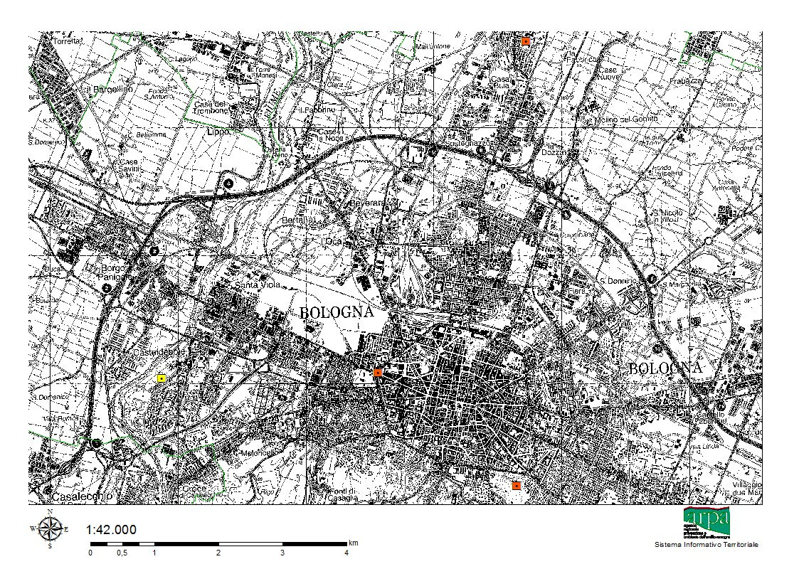 Giardini Margherita (stazione di fondo urbano di Bologna) che per posizioni e caratteristiche rappresentano con buona approssimazione le situazioni di riferimento dell'ambito urbano bolognese.