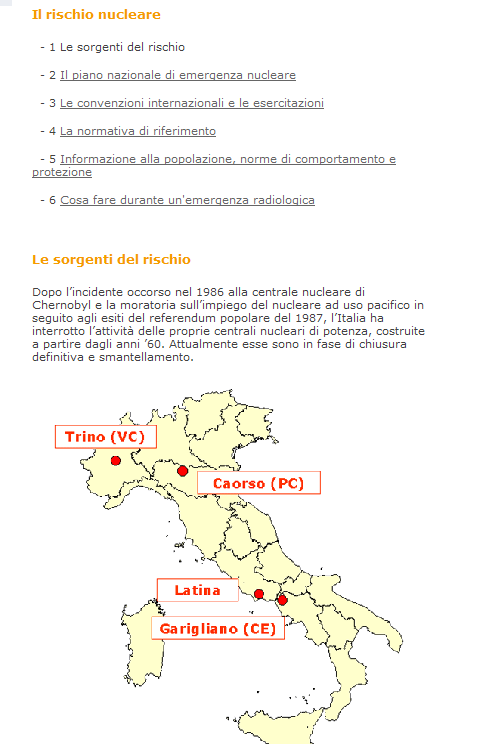 INFORMAZIONE ALLA POPOLAZIONE www.protezionecivile.gov.