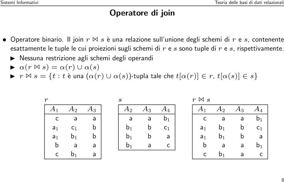 e s sono tuple di r e s, rispettivamente.