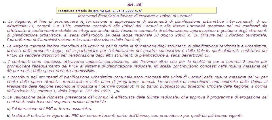 Appendice Estratto normativo art. 48 L.R. 20/2000. Versione 4.
