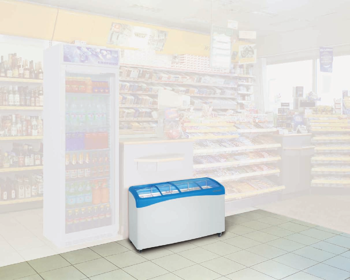 Congelatori per esposizione con raffreddamento Congelazione Al supermercato, distributore di carburante o chiosco, i congelatori per esposizione della Liebherr contribuiscono in ogni self-service