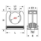 ACCESSORI QUICK-SYSTEM COLLARI FERMATUBI IN PLASTICA CON COPERCHIO INTEGRATO Materiale: poliaide. Colore: grigio o nero. Temperatura d'uso: -40 C / +115 C Infiaabilità: antifiaa UL94-HB.