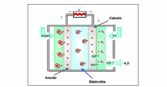 La differenza fra l energia di reazione (reazione chimica esotermica) e l energia elettrica prodotta (flusso di elettroni) viene liberata sotto forma di calore alla temperatura operativa della cella.