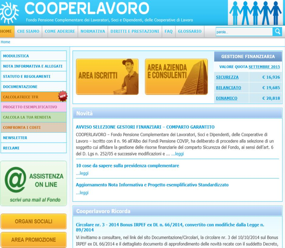 Sono una Cooperativa: come faccio ad iscrivermi? Dall home page del sito www.cooperlavoro.