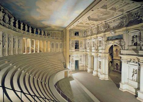 Nel 1580 ad opera del Palladio viene costruito all interno di un palazzo il primo teatro vero e proprio.