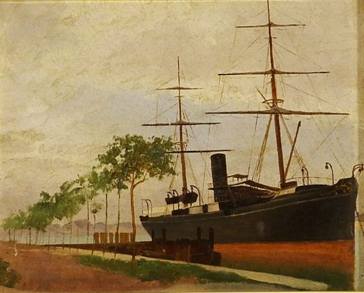 Fig. LIII: Alle Zattere, 1864-68, cm 33x21, olio su cartoncino, collezione Soliman, Pesaro.