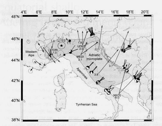 Determinazione del polo euleriano Usa i meccanismi focali dei terremoti (o velocità geodetiche) per determinare i moti orizzontali (perpendicolari al polo di Eulero Calcolo del polo