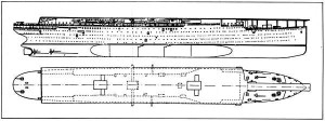 Caratteristiche Dislocamento Lunghezza 30.418 t 202,43 m Larghezza 25,24 Altezza Potenza Velocità Autonomia 23 m 28.000 CV 20 nodi (37 km/h) 5.500 miglia navali Armamento 8 pz.