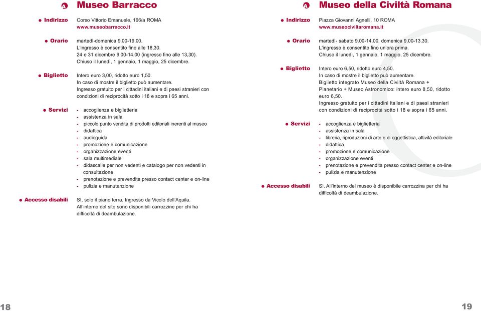 Intero euro 3,00, ridotto euro 1,50.