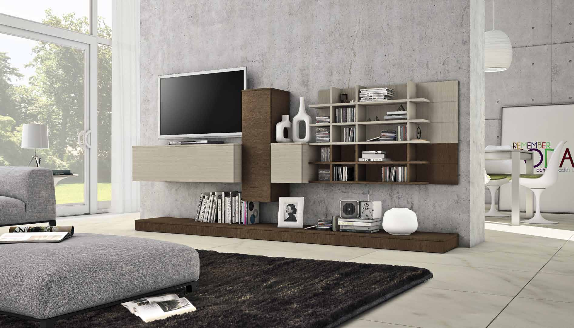 L.124 base system Finiture: Rovere Brown -