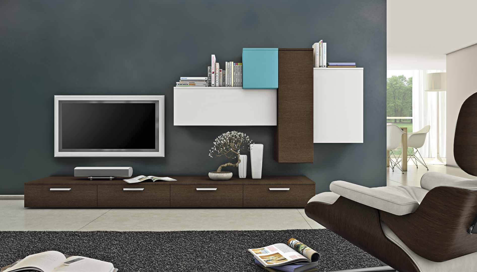 L.126 base system Finiture: Rovere Brown -