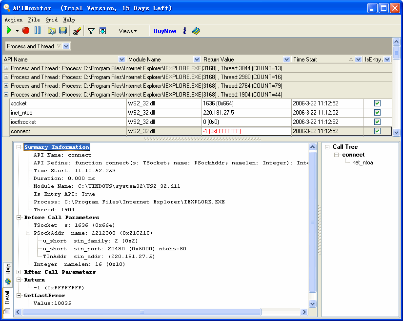 ProcMon: utile software che aiuta a ricavare informazioni sui processi in esecuzione e quindi è possibile notare informazioni dettagliate sul processo infetto.