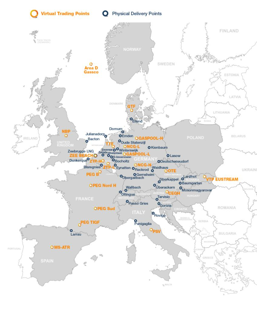 CAPACITA DI TRASPORTO E STOCCAGGIO NEL MERCATO DEL GAS ENOI è attiva in: 20 punti di scambio virtuale 76 punti fisici border ENOI detiene: stoccaggi di breve