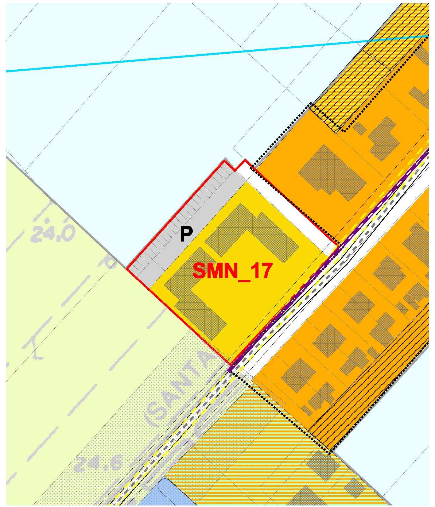 SMN_17 Foglio 14; particella 126, 127, 124p, 132 a 157 cartografia SUPERFICIE TERRITORIALE SCHEDA mq 3.870 SUPERFICIE FONDIARIA DI RIFERIMENTO mq 2.810 SUL assegnata: mq 1.