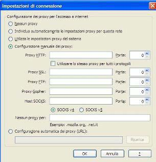 Sistema (5) Impostazione proxy server: Inserire l IP del proxy server e il numero della porta di comunicazione.