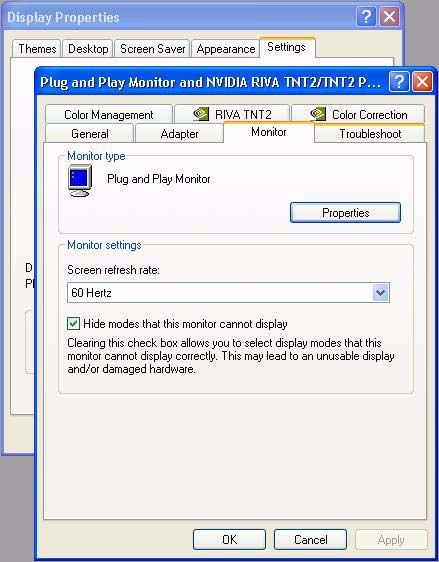 Windows XP. 1. Fare clic con il pulsante destro del mouse sul desktop e selezionare Properties (Proprietà).