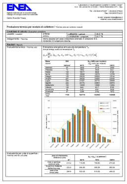 Metodi di calcolo della produzione per modulo/collettore ATTESTAZIONE ENEA Campo di applicazione: Strumento di calcolo: Collettori a concentrazione di grossa taglia (Potenza di