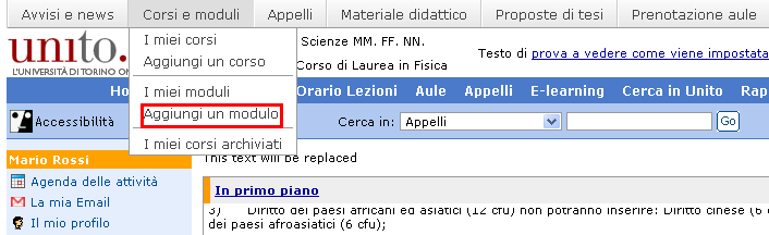 23 di 73 COME INSERIRE I PROPRI MODULI DIDATTICI Nella barra di navigazione personale scegliere la voce Corsi e moduli e cliccare su Aggiungi un modulo.