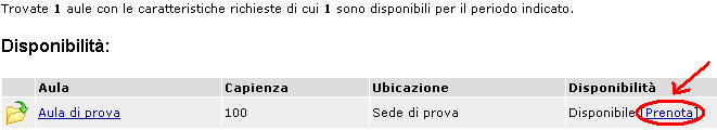 39 di 73 Cliccando su prenota si aprirà una pagina come quella riportata sotto, nella quale alcuni campi appaiono già compilati: l aula o il laboratorio da prenotare l orario la data.